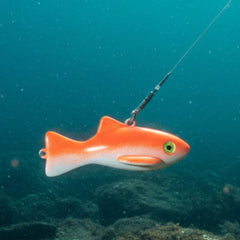 Downrigger dredge weight 10, 12, 15 lbs. orange & white yellow eyes deep sea durability