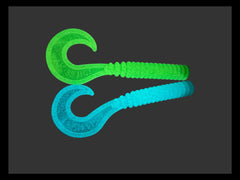 AKBBJIGS Neon Green glow grub tail