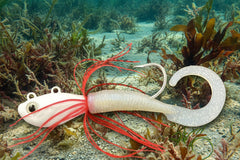 Guppy Jigs with grub tail Bloody Ghost 10 oz