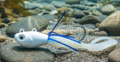 Guppy Jigs with grub tail Blue Ice Ghost 10oz