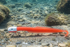 Big Eye Bullet Jig Eel Red and White 16 OZ great for halibut, lingcod, bottom fish