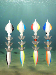 Pigskin West colored Squid Jig Set of 4