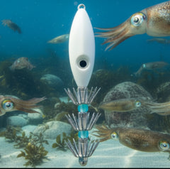 Squid Jig White Glow Blue deep sea durability
