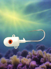 White Glows Green Bullet Jig With Orange Eyes