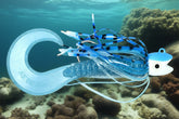 Pacman Jig - Blue Bomber Glow great for halibut, lingcod, deep water bottom fish