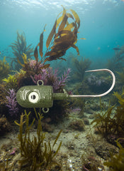 Muddy Green  Bullet Jig With Glow Eyes