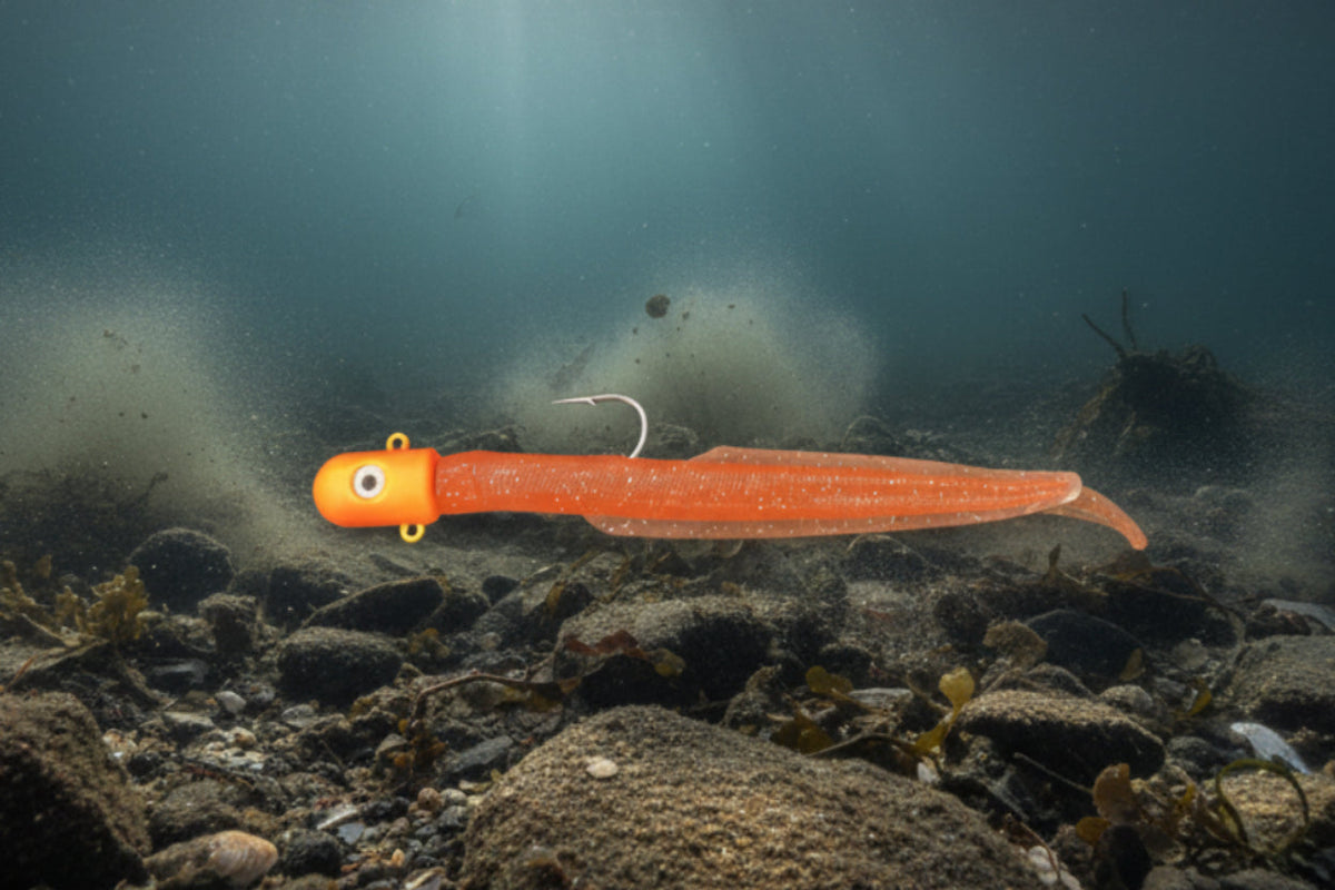 16 OZ Big Eyed Bullet Eel Jig  Orange UV