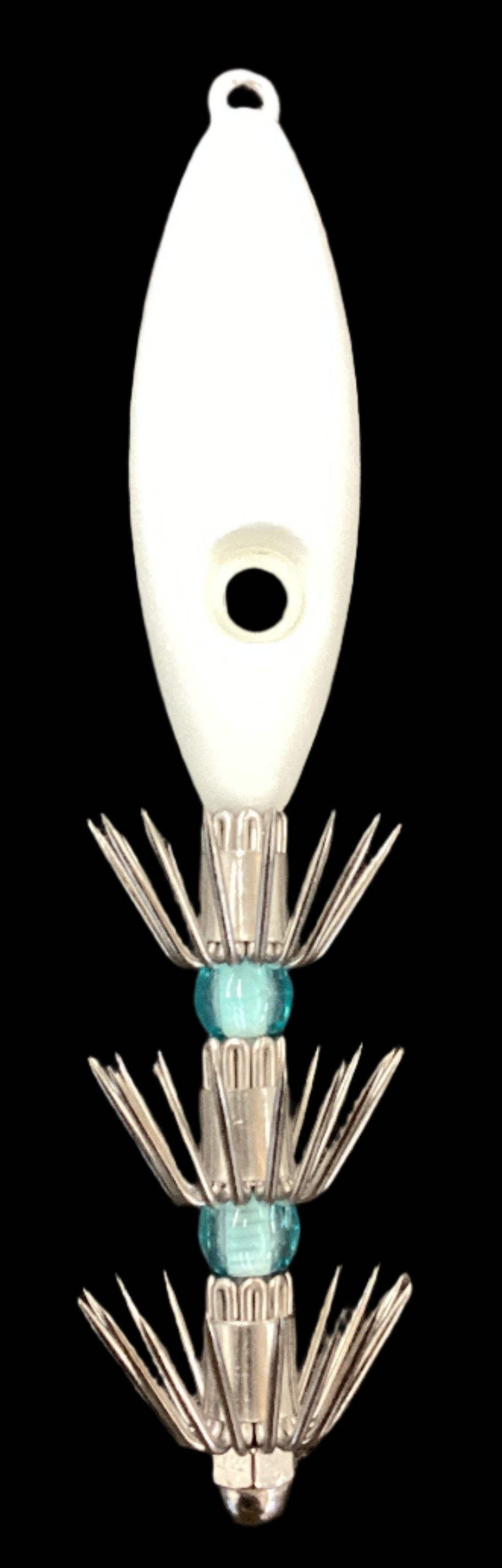 White Glow Blue Squid Jig