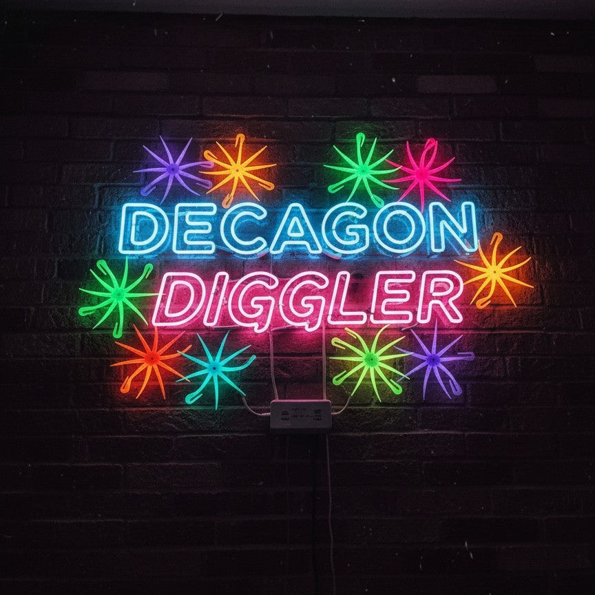 Decagon Diggler- Neon Green Glow