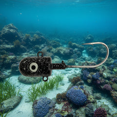 Bullet Jig Black/ White Speckled 16 OZ with big glow eyes