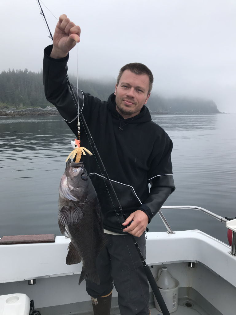 Pacman Jig - Just Tip Pink UV great for Halibut, Lingcod, Rockfish